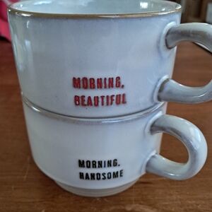 Hearth and Hand Coffee Mug Set Morning Beautiful/Handsome